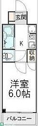 ベルシティ 1Kの間取図画像