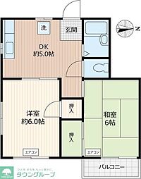 パレスハイツ 2DKの間取図画像