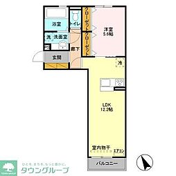 アゼリア松戸 1LDKの間取図画像