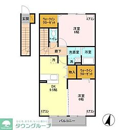 ラフィーネBABA 2DKの間取図画像