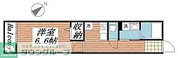 フラット南流山 1Kの間取図画像
