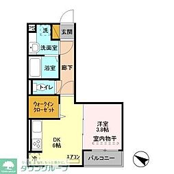 アクシス北松戸 1DKの間取図画像