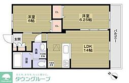 サンセット柏たなか 2LDKの間取図画像