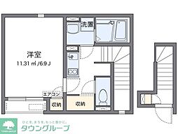 CLEINOお花茶屋 1Kの間取図画像