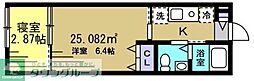 KT松戸六実 2Kの間取図画像