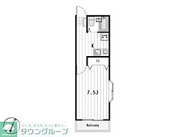 イワサレジデンスA棟 1Kの間取図画像