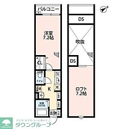 エクセラン馬橋West 1Kの間取図画像