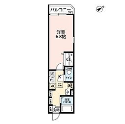 エクセラン馬橋West 1Kの間取図画像