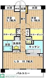 フレール3 2LDKの間取図画像