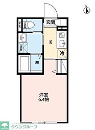 Iden OAK 1Kの間取図画像