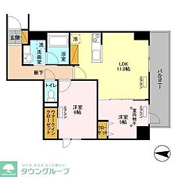フェリスコート 2LDKの間取図画像