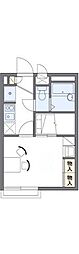 レオパレスデュオK&I 1Kの間取図画像
