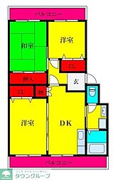 プロミネント馬橋 3DKの間取図画像