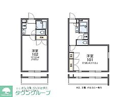 レオパレスメゾン 1Kの間取図画像