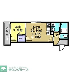 Ajour新松戸03 1LDKの間取図画像