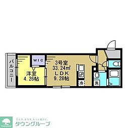Ajour新松戸03 1LDKの間取図画像