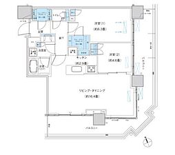 パークシティ柏の葉キャンパスザ・ゲートタワーウエスト 2LDKの間取図画像