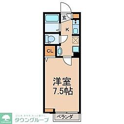 CENTRAGE松戸 1Kの間取図画像