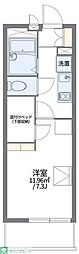 レオパレスオークヒルズB 1Kの間取図画像