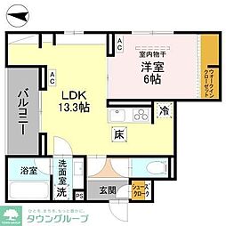 Coco Fleur 1LDKの間取図画像