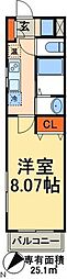 サンイング北松戸 1Kの間取図画像