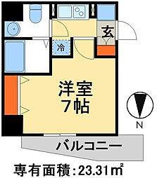 S-RESIDENCE松戸 1Kの間取図画像