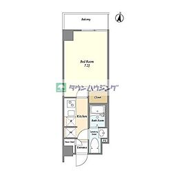 アルファコート立石2 1Kの間取図画像