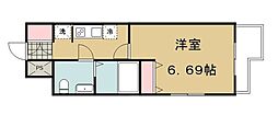 西武池袋線 西所沢駅 徒歩2分の賃貸マンション 12階1Kの間取り