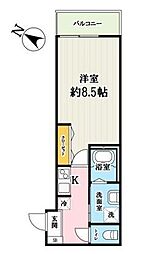 東武東上線 新河岸駅 徒歩15分の賃貸アパート 3階1Kの間取り