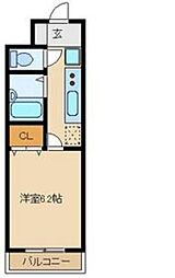 東武東上線 上福岡駅 徒歩10分の賃貸マンション 3階1Kの間取り