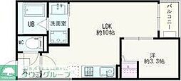東武東上線 北坂戸駅 徒歩3分の賃貸アパート 3階1LDKの間取り