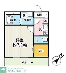 JR川越線 川越駅 徒歩14分の賃貸アパート 1階1Kの間取り