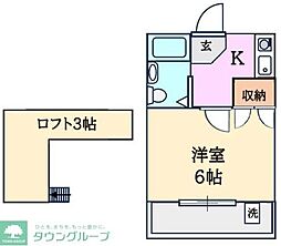 ミユテ北坂戸 1Kの間取図画像