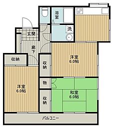 ハイコーポ松本屋 3Kの間取図画像