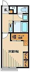 レオパレスTATSUMI 1Kの間取図画像