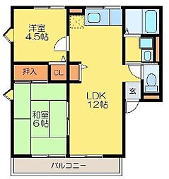 レトアB 2LDKの間取図画像