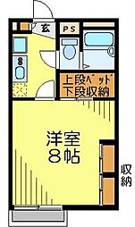 レオパレスクレスト川越 1Kの間取図画像