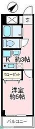 日神パレス狭山 1Kの間取図画像