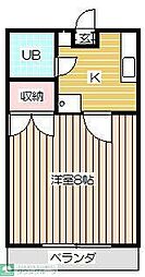 サンコーポ富士見 1Kの間取図画像