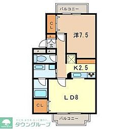 ミルフィーユふじみ野壱番館 1LDKの間取図画像