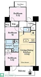 プレシス本川越ルミナス 3LDKの間取図画像