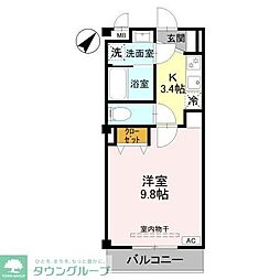 グランシャリオ 1Kの間取図画像