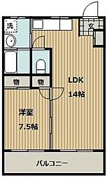 増田第2ハイツ 1LDKの間取図画像
