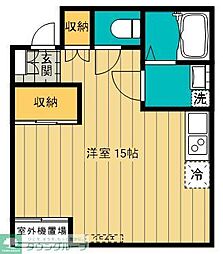 JR南武線 西府駅 徒歩2分の賃貸アパート 2階ワンルームの間取り