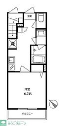 JR中央線 国分寺駅 徒歩10分の賃貸アパート 1階1Kの間取り