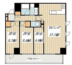 アトラス豊田 3LDKの間取図画像