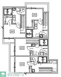 OPEN RISE府中小柳町I 1Kの間取図画像