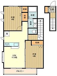 ラ・ルーチェ 2LDKの間取図画像