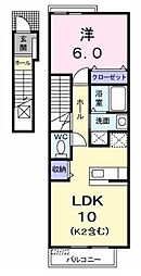 サンリット・シーズン 1LDKの間取図画像