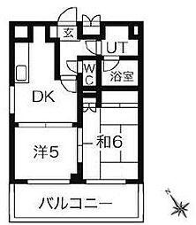ヴェルハイム小金井2 2DKの間取図画像